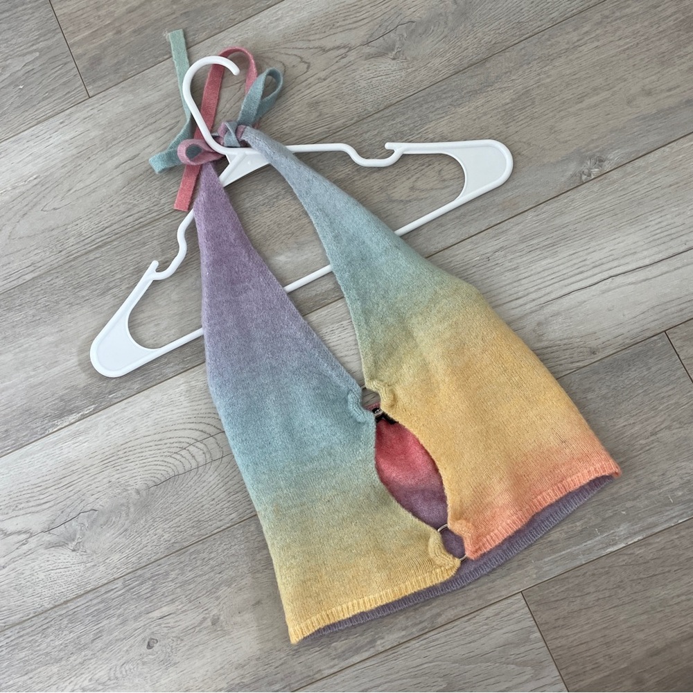 POSTER GIRL Pastel Rainbow Tie-Dye Halter Tank Top